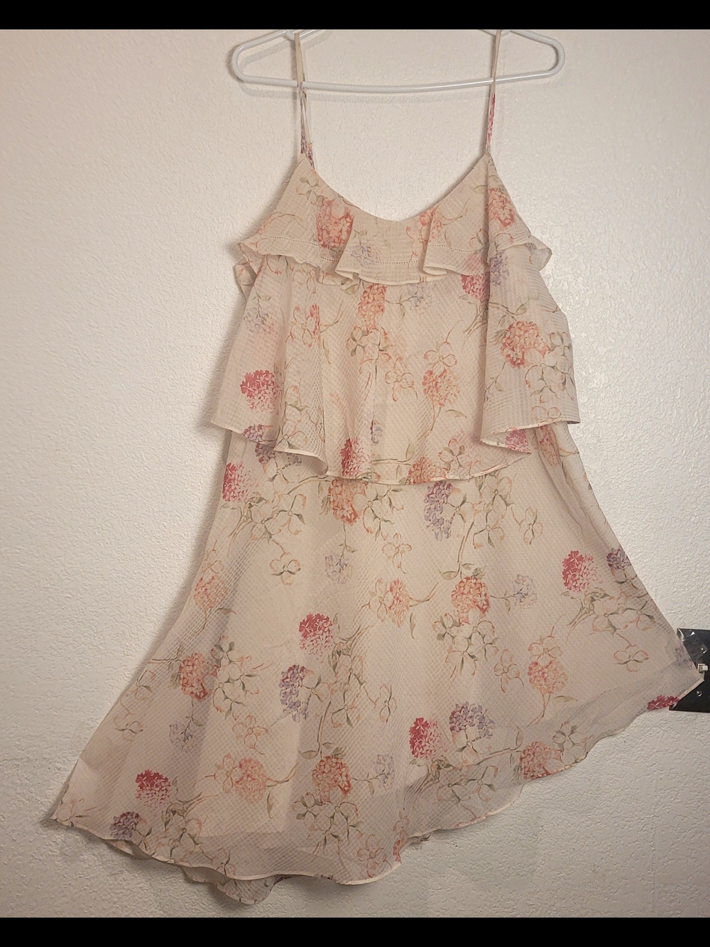 a new day Cream Floral Ruffle Cami Dress Size XL Women